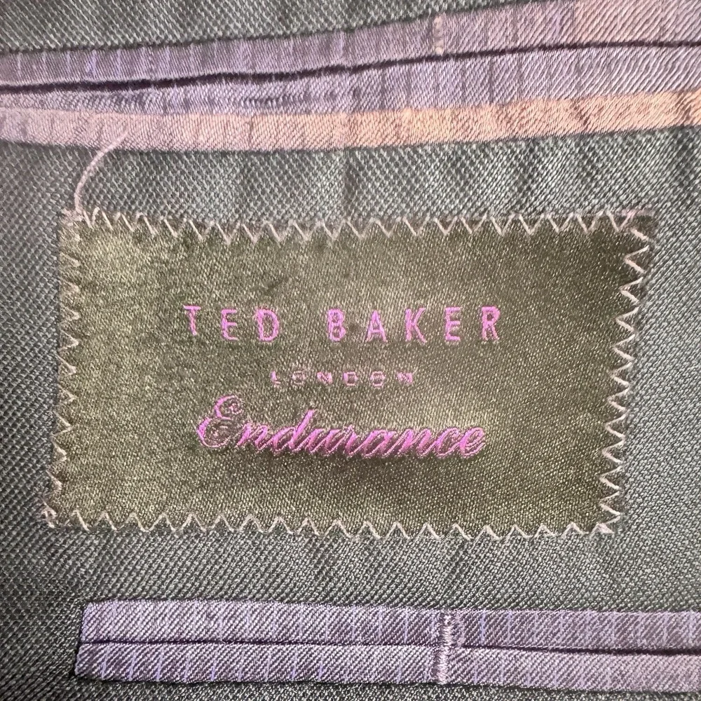 Ted Baker Suit 44R Blue Blazer Jacket Trouser Pants 37x29 2 Piece *flaw